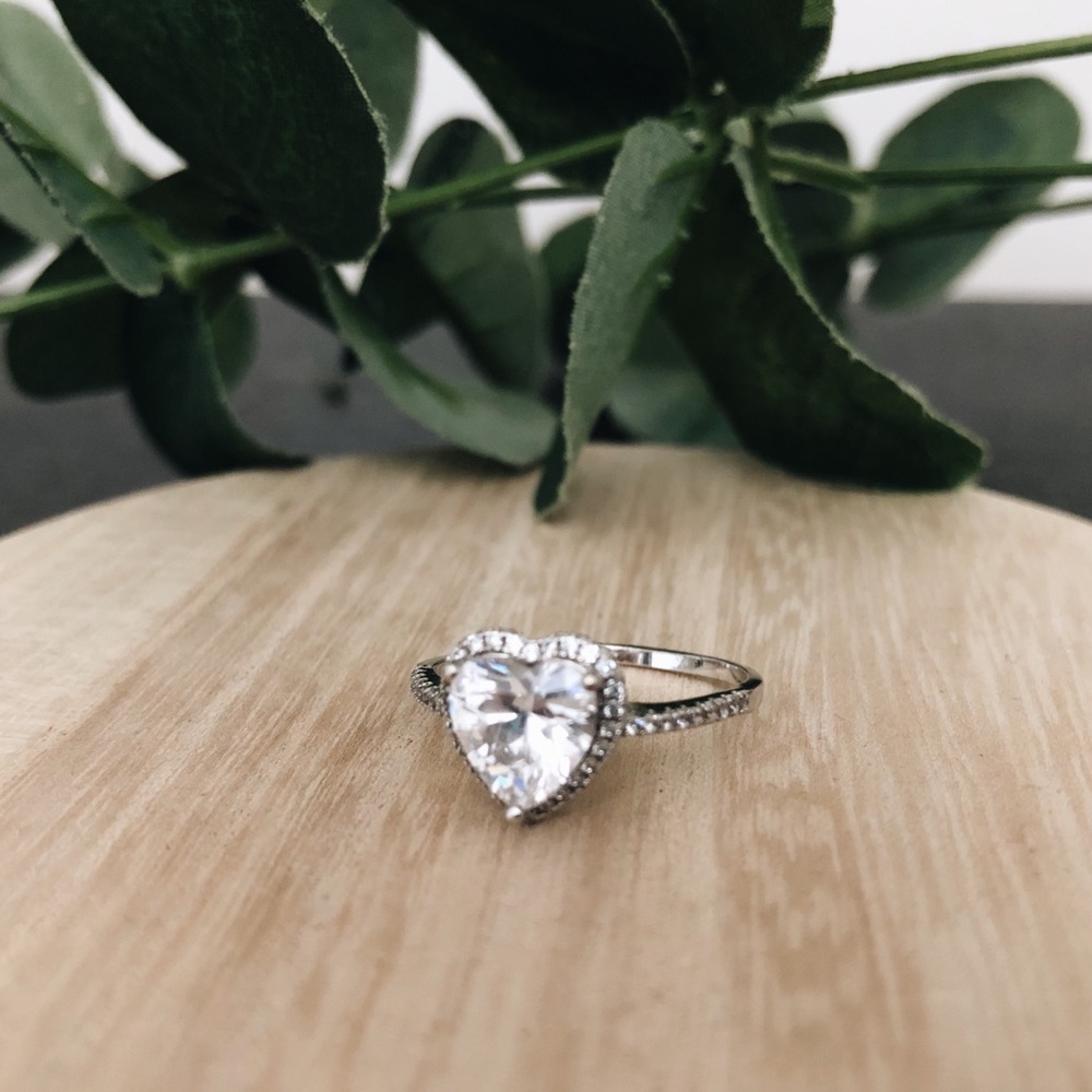 .925 Sterling Silver Ring Heart Ring